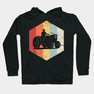 Retro Vintage Farmer Tractor Icon Hoodie